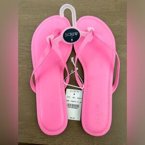 Jcrew pink Leather Flip Flops Size 11 NWT
